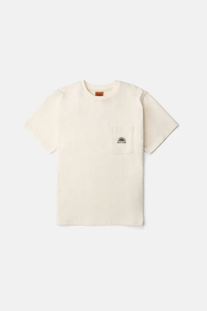 Rhythm Heavy Vintage Pocket Emblem Ss T Shirt - NATURAL