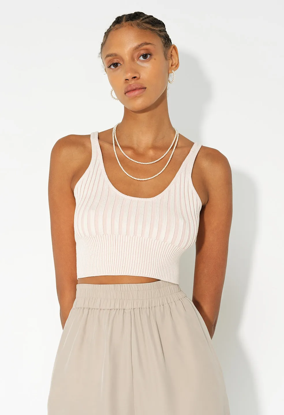 Silk Cotton Rib Tank / Twilight