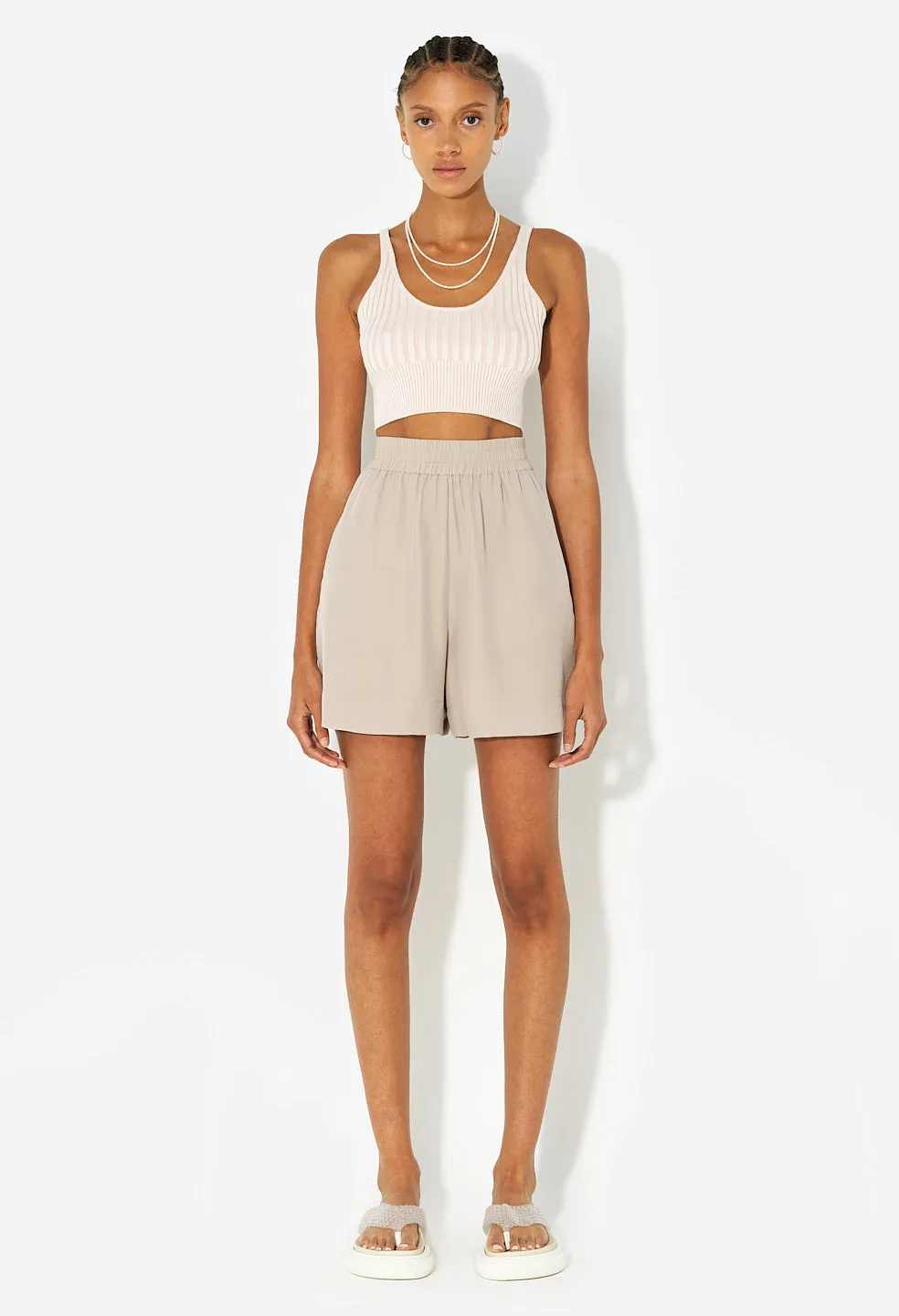 Silk Cotton Rib Tank / Twilight