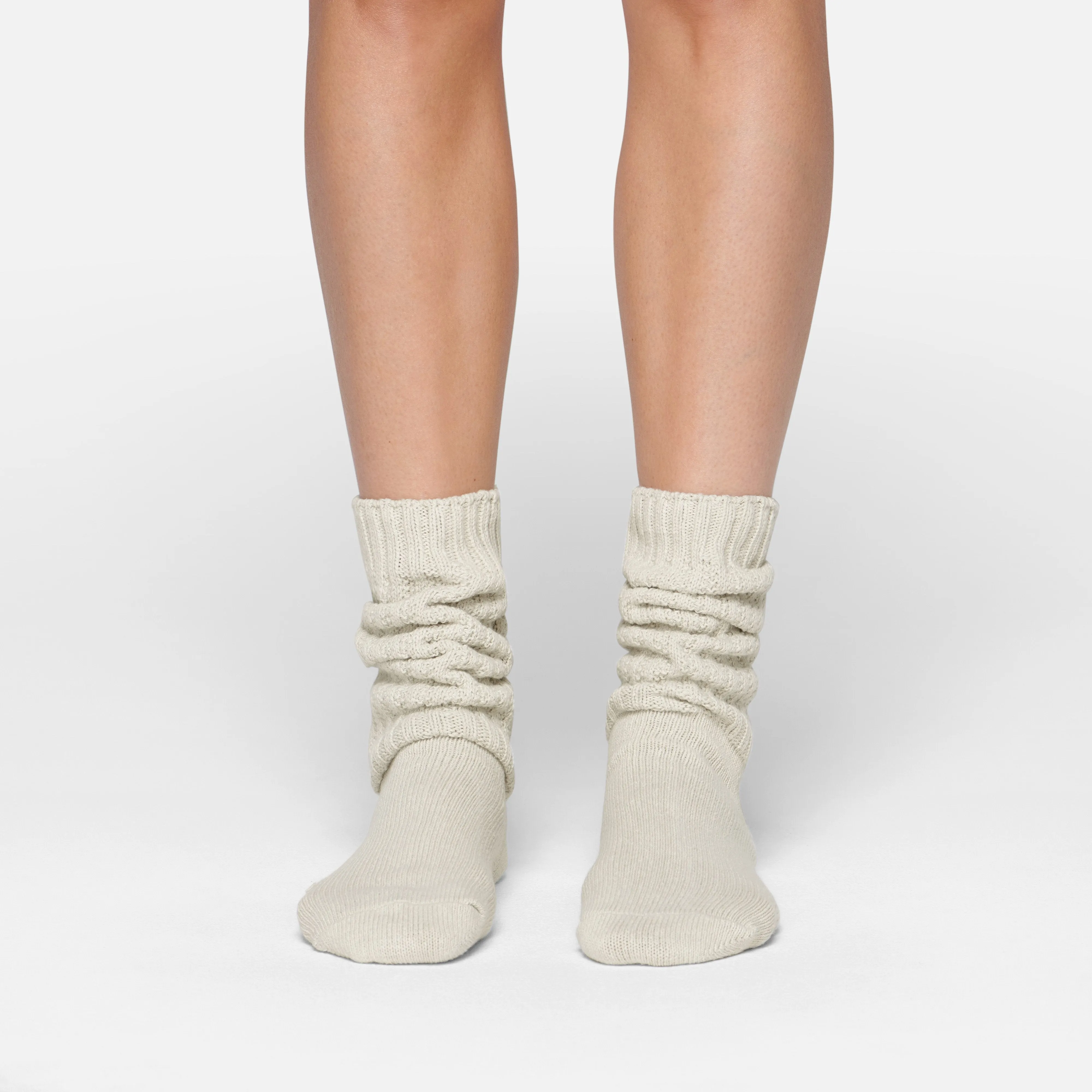 SLOUCHY CABLE SOCK | BONE
