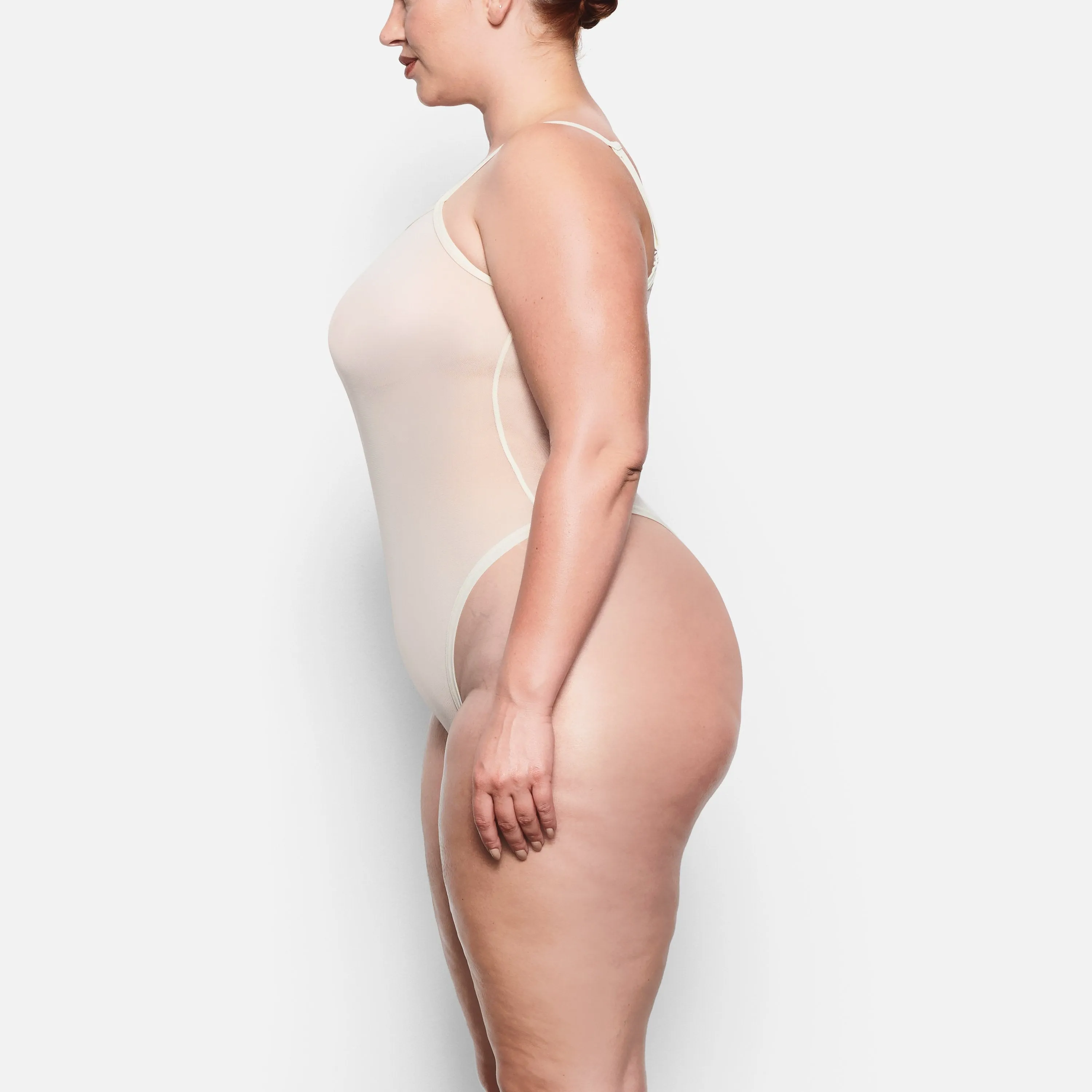 SUMMER MESH STRAPPY BODYSUIT | BONE