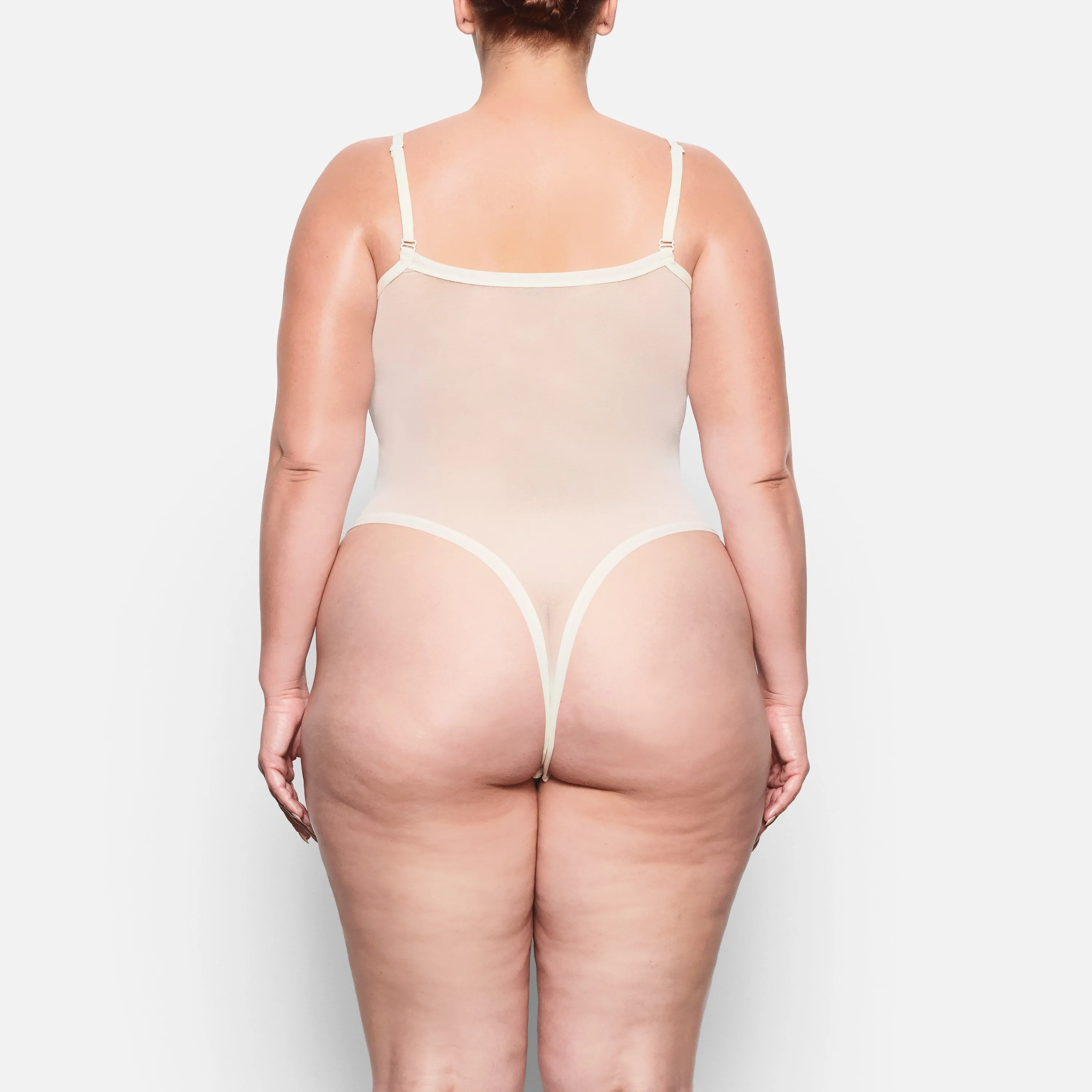 SUMMER MESH STRAPPY BODYSUIT | BONE