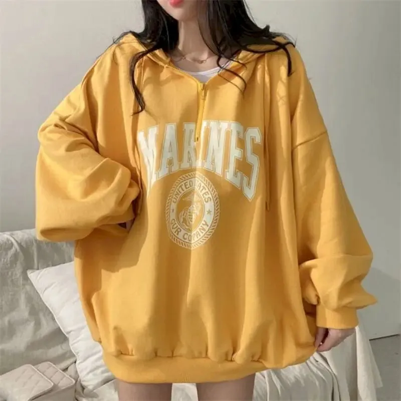 Vintage Graphic Oversized Casual Loose Pullover Y2K Hoodie