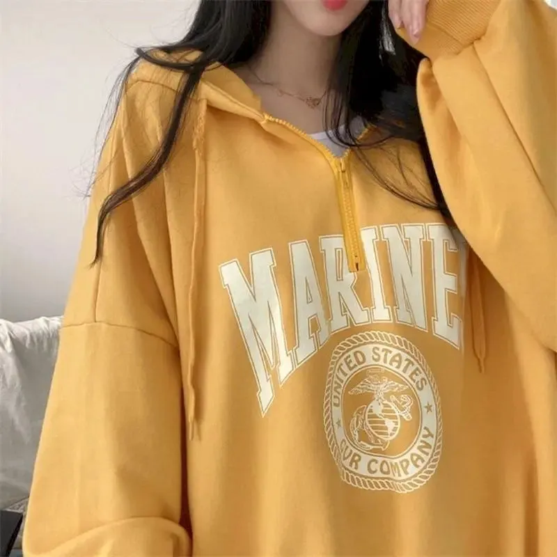 Vintage Graphic Oversized Casual Loose Pullover Y2K Hoodie