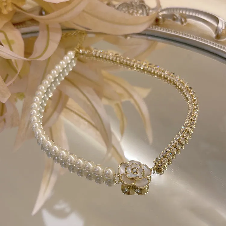 Vintage Pearl Flower Necklace