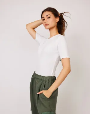 Viscose Basic Short Sleeve Crew Neck