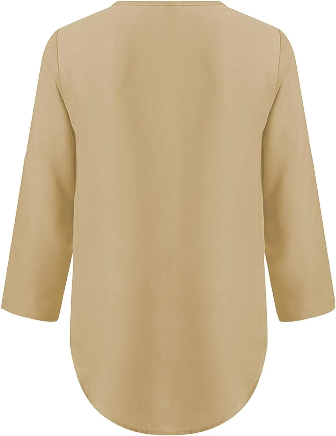 Womens Summer Tops 2025 Plus Size Zip Front 3/4 Sleeve Shirts V Neck Blouses Tunic Top Trendy Dressy Casual Outfits