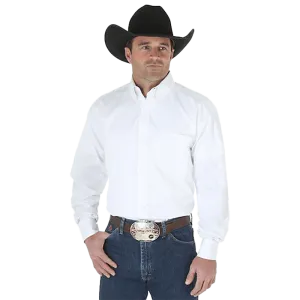 Wrangler Men's Western George Strait Solid White Shirt